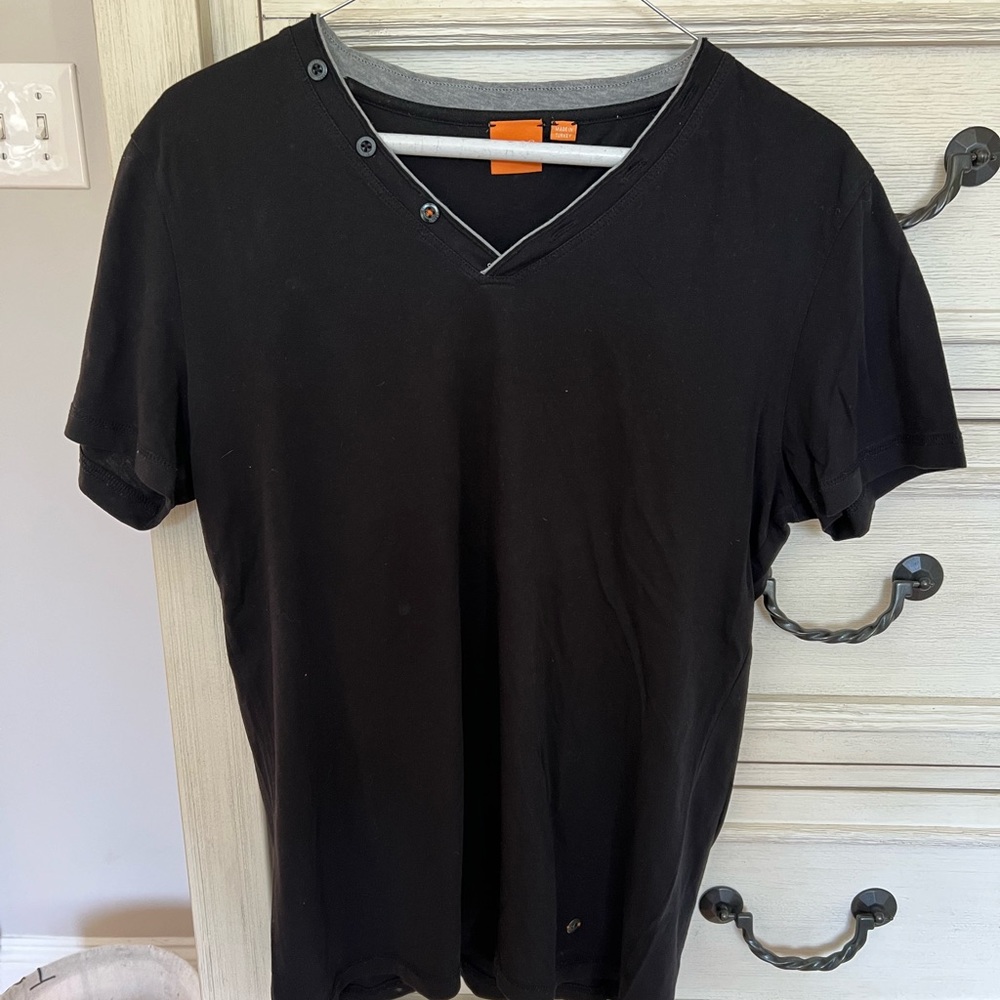 Mens Boss Orange V Neck Tee